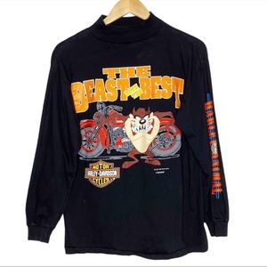 Harley Davidson Vtg Taz Looney Tunes Long Sleeve